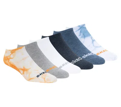 Skechers Boy's Tie-dye No-show Socks - 6 Pack In Multi