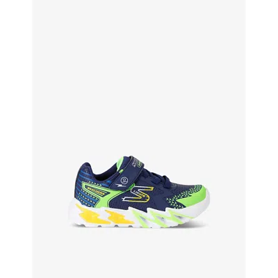 Skechers Blue Other Kids' Flex Glow Bolt Light-up Woven Low-top Trainers Eur 29 / 11 Uk