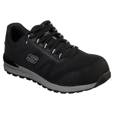 Skechers Bulklin 77180-blk Mens 8 Black Memory Foam Comp Toe Work Shoes Eee4251