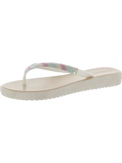 Skechers Cali Meditation-daisy Delight Womens Embellished Thong Flip-flops In White