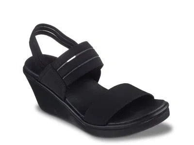 Skechers Cali Rumble On Night Flirt Wedge Sandal In Black