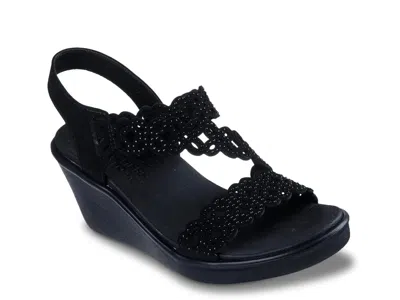 Skechers Cali Rumble On Sassier Dayz Wedge Sandal In Black