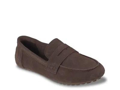Skechers Cleo Driver Smooth Lane Penny Loafer In Chocolate