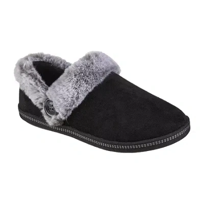 Skechers Cozy Campfire Fresh Toast Womens Memory Foam Slip-on Slippers In Black