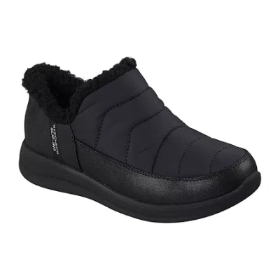 Skechers Cozy Escape Snow Puff Womens Slip-on Slippers In Black