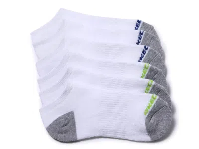Skechers Cushioned Sport Kids' No Show Socks 6 Pack In Multi