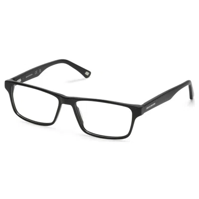 Skechers Demo Rectangular Men's Eyeglasses Se3355 001 52 In Black