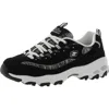 Skechers D'lites - Interlude Womens Suede Glitter Athletic And Training Shoes In Black
