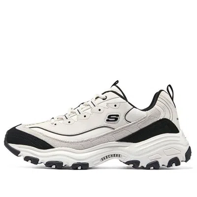 Skechers Dlites 1.0 Chunky Shoes 'beige Black' In White