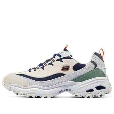 Skechers Dlites 1.0 Chunky Shoes 'beige Navy' In Multi