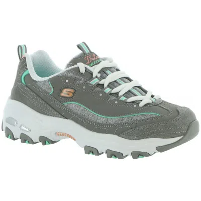 Skechers D'lites-sparkling Rain Womens Gym Memory Foam Athletic And Training Shoes In Gray
