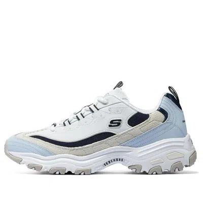 Skechers D'lites Varsity Spirit Sneaker 'white Beige Blue' In Gray