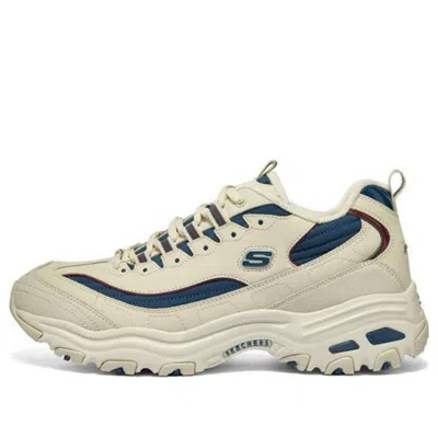 Skechers D'lites Zip Along Shoes 'beige Blue' In Multi