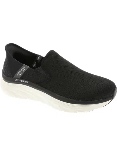 Skechers D'lux Walker Mens Fitness Slip On Casual And Fashion Sneakers In Black