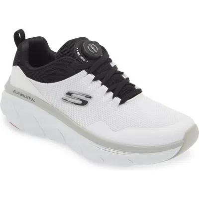Skechers D'lux Walker Sr Sneaker In White/black