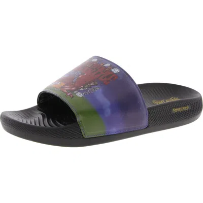 Skechers Doggy Style Slide Mens Cushioned Footbed Man Made Slide Sandals In Black