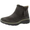 Skechers Easy Going-cool Zip Womens Zipper Suede Winter & Snow Boots In Gold
