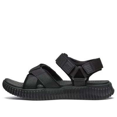 Skechers Elite Flex Velcro Sports Black Sandals