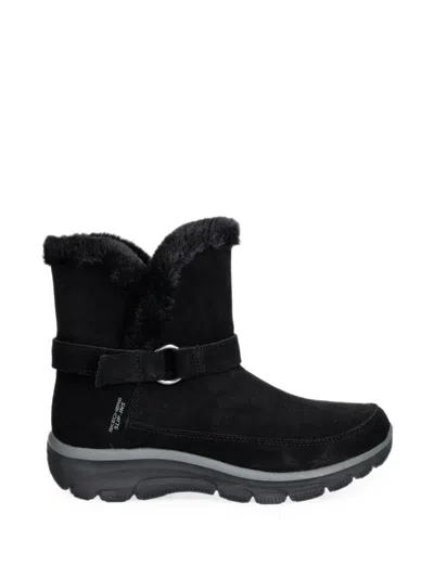 Skechers Faux-fur Trim Boots In Black