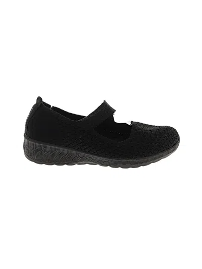 Pre-owned Skechers Flats In Black
