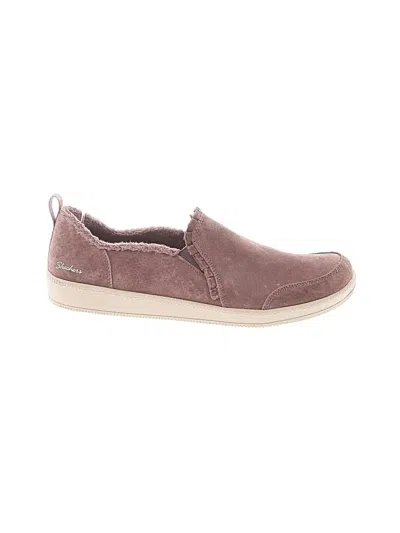 Pre-owned Skechers Flats In Burgundy