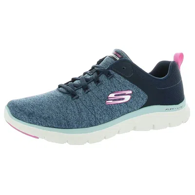 Skechers Flex Appeal 4.0 Womens Low Top Workout Running & Training Shoes In Blue