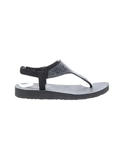 Pre-owned Skechers Flip Flops In Black