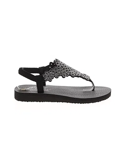 Pre-owned Skechers Flip Flops In Black