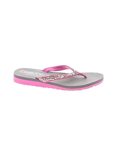 Pre-owned Skechers Kids' Flip Flops In Pink