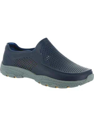 Skechers Foamies Creston Ultra Mens Perforated Flat Oxfords In Blue