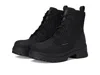 Skechers Foxgrove Women 8.5 Black Leather Memory Foam Comp Toe Work Boot Zogg112