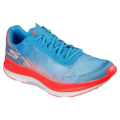 Pre-owned Skechers (gar172004) Men's Go Run Razor Excess Sports Shoes In 2 Colour 7 To 8 In Blue/coral