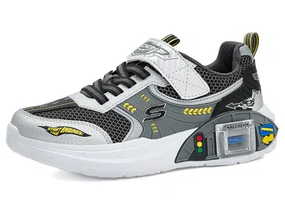 Skechers Garage 402150l (little Kid/big Kid) Boys Shoes Silver/black: 4.5 Big Kid M In Multi