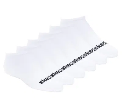 Skechers Girl's 6 Pack No Show Socks In White