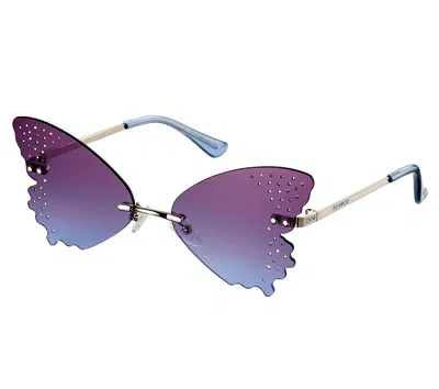 Skechers Girl's Rimless Butterfly Sunglasses In Silver