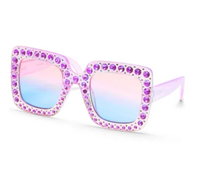 Skechers Girl's Square Rhinestone Sunglasses In Purple