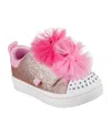 Skechers Girl's Toddler Twinkle Toes: Twi-lites 2.0 Tutu Cute Fastening Strap Casual Sneakers From Finish Lin In Rose Gold