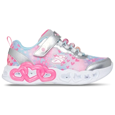 Skechers Kids' Girls Preschool   Infinite Heart Lights In Silver