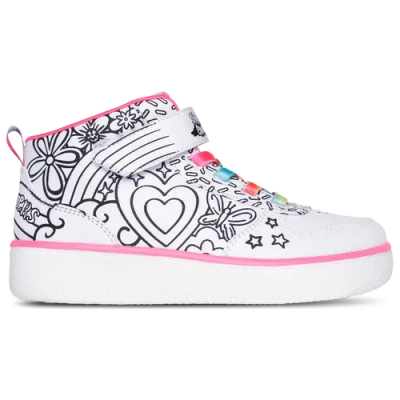 Skechers Kids' Girls Preschool   Sport Court 92 Creator Kicks High In White/multi