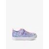 Skechers Twinkle Sparks Butterfly-embellished Light-up Woven Trainers In Purple