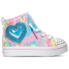Skechers Girls   Rhinestone & Holographic Heart Lace Up High In Multi