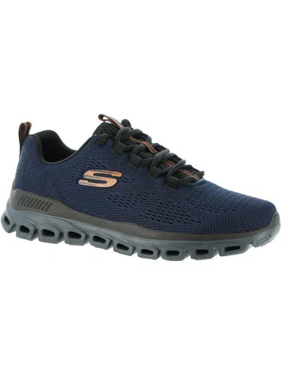 Skechers Glide Step Fasten Up Mens Lightweight Lace Up Athletic And Training Shoes In Blue