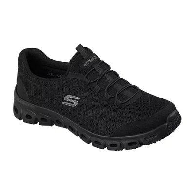 Skechers Glide Step Womens Round Closed Toe Work Shoes In Black