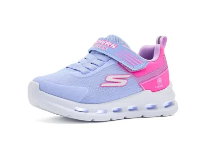 Skechers Glide-step Lights 303730l (little Kid/big Kid) Girl's Shoes Lavendar/multi: 12 Little Kid M In Blue