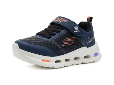 Skechers Glide-step Lights 400240l (little Kid/big Kid) Boy's Shoes Navy: 13.5 Little Kid M In Blue