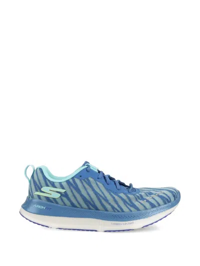 Skechers Go Run Razor Excess 2 Zebra-stripe Sneakers In Blue