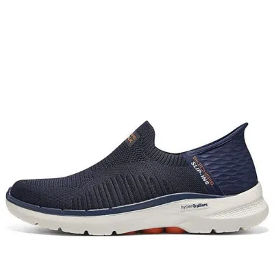 Skechers Go Walk 6 'black Navy' In Blue