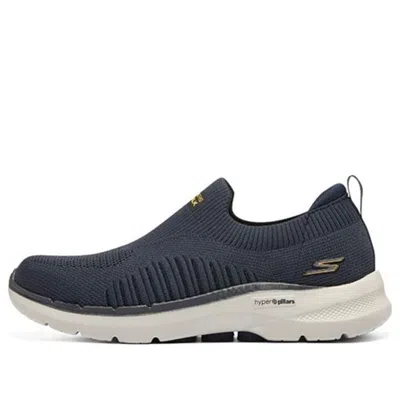 Skechers Go Walk 6 'navy Orange' In Black