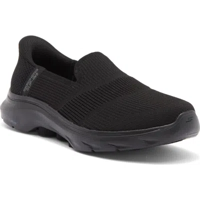 Skechers Go Walk 5 Womens Mesh Fitness Slip-on Sneakers In Black
