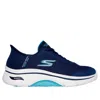 Skechers Go Walk Arch Fit 2.0 Valencia Hands Free Slip-ins Navy / Aqua 125319-nvaq Women's In Animal Print